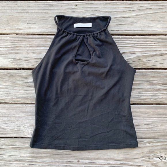 Susana Monaco Black Keyhole Halter Tank REVOLVE